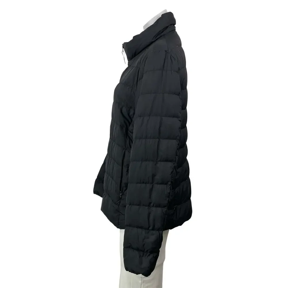Uniqlo Black Long Sleeves Quilted Ultra Light Down Puffer Coat Jacket Size M